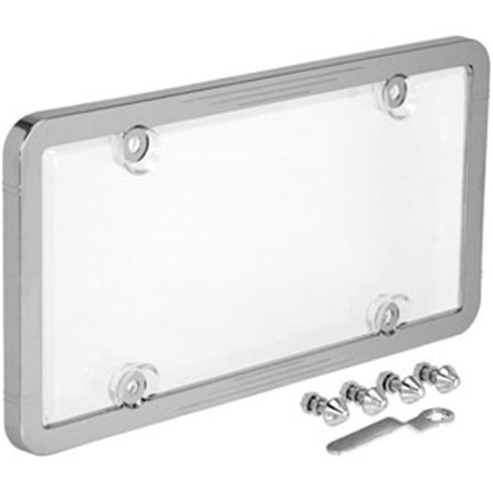 STRIKER Ultimate Tuf Combo License Plate Frame and Bubble Shield, Chrome And Clear ST55971